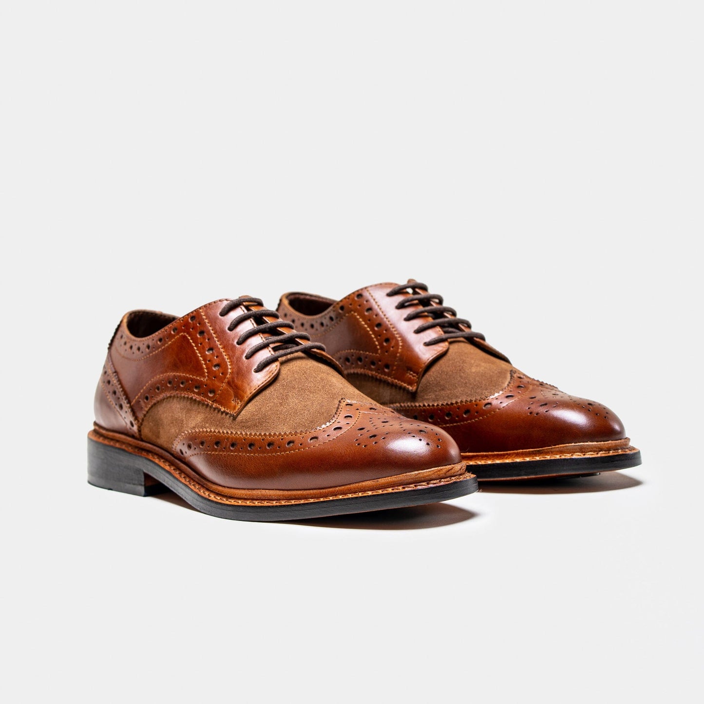 Merton Tan & Suede Shoes - Shoes - - THREADPEPPER
