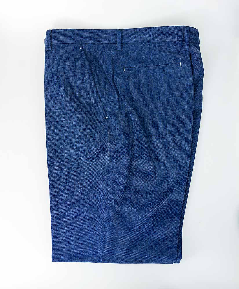 Blue Linen Trousers - STOCK CLEARANCE - Trousers - 38R - THREADPEPPER