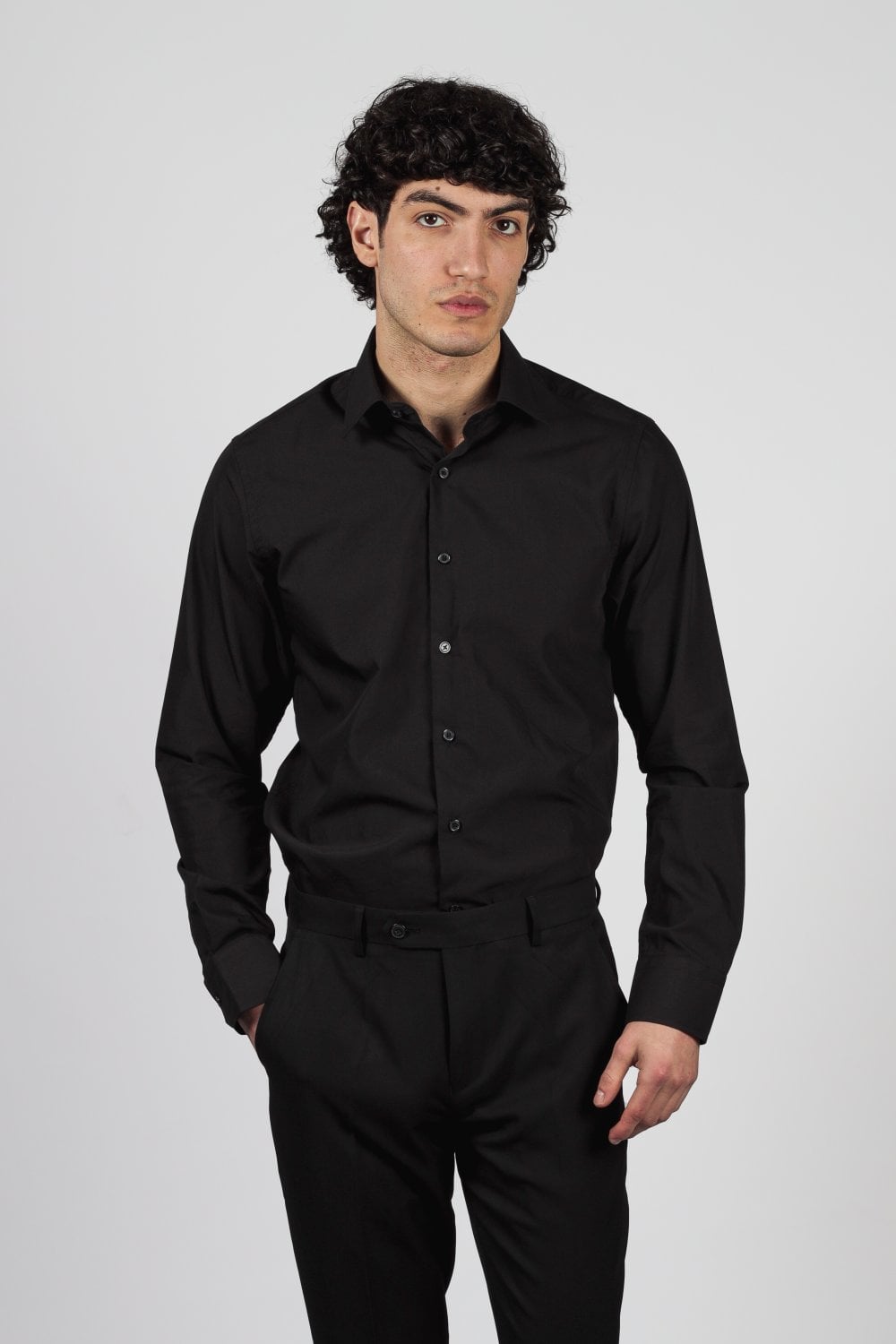 Miatti Black Long Sleeve Shirt - OOS 28/7/23 - Shirts - - THREADPEPPER