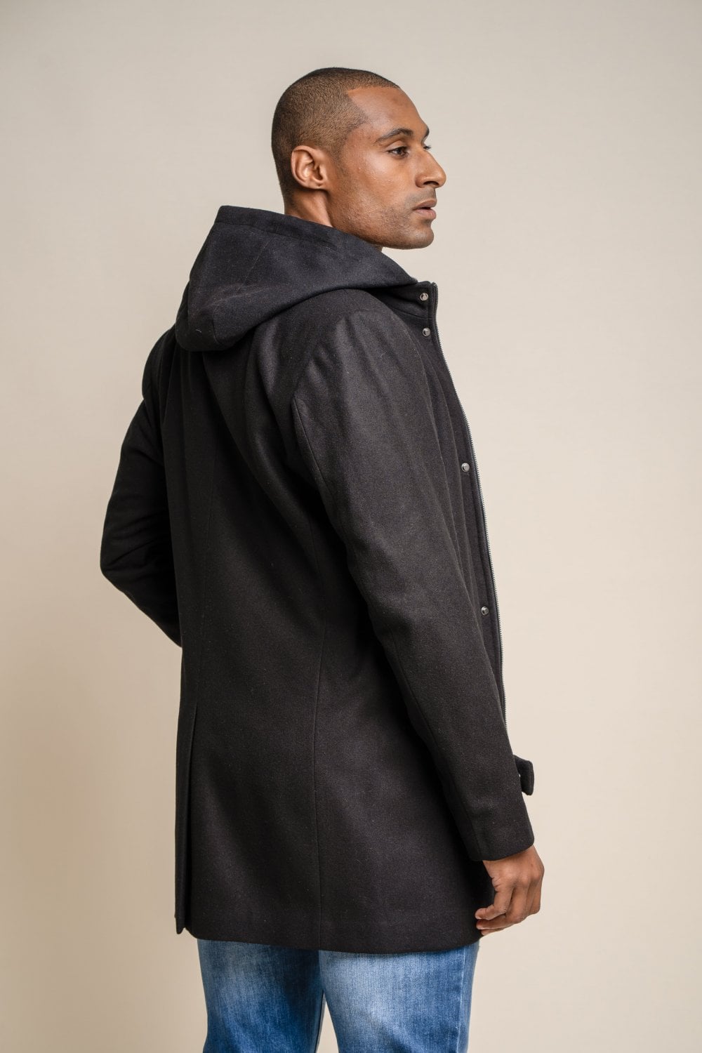 Michigan Black Overcoat - Coats - - THREADPEPPER