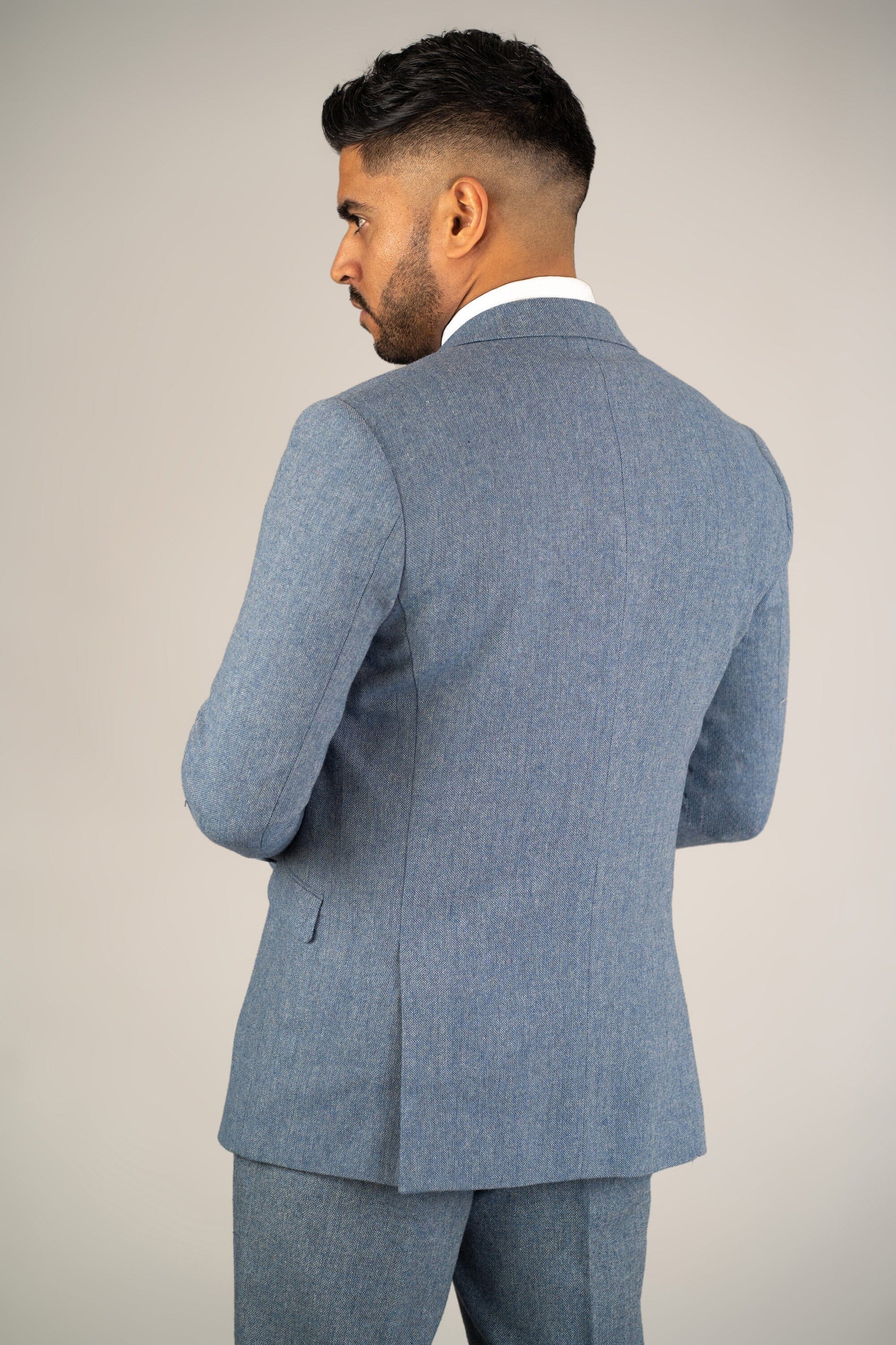 Mid-Blue Tweed Blazer - STOCK CLEARANCE - Blazers & Jackets Sale - - THREADPEPPER