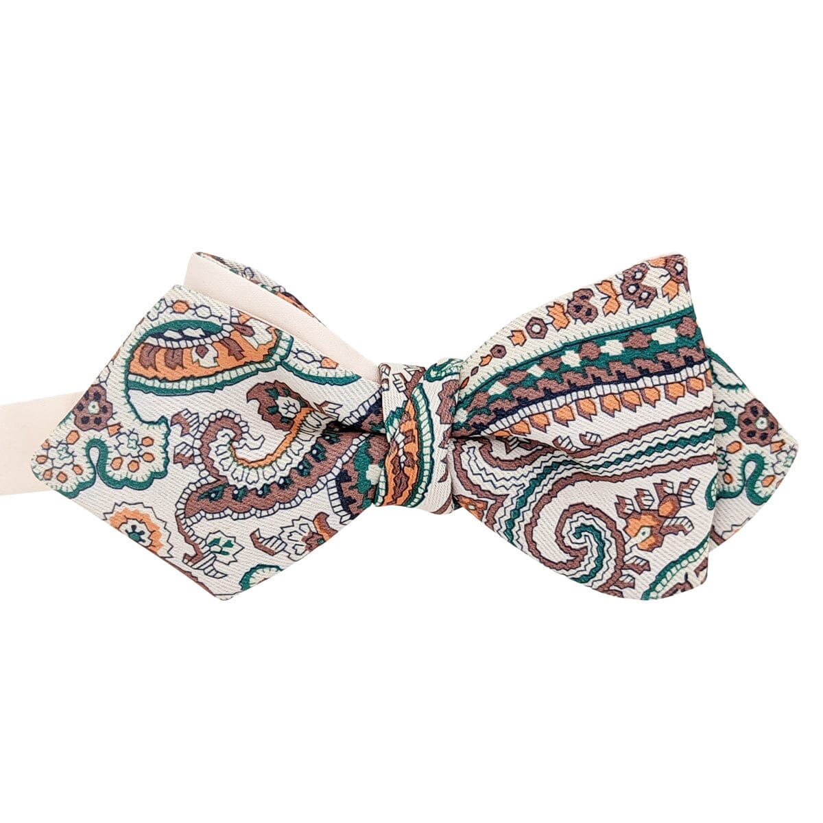 Moorland Paisley Diamond Point Ready-Tied Bow Tie - Bow Ties - - THREADPEPPER