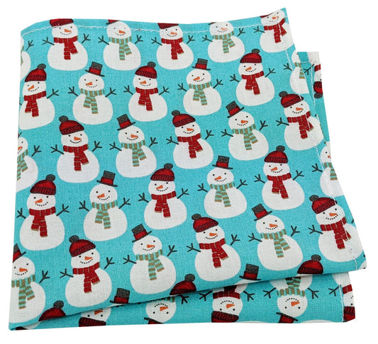 Mr Snowman Christmas Pocket Square - Handkerchiefs - - THREADPEPPER