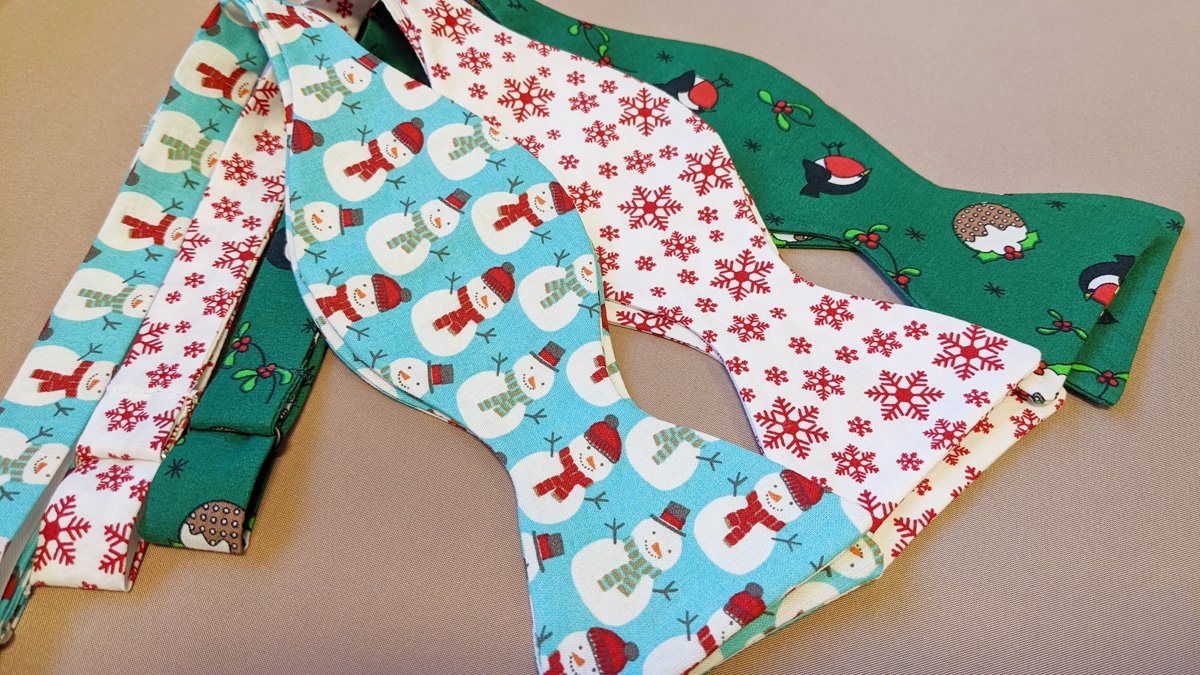 Mr Snowman Christmas Self-Tie Bow Tie - Bow Ties - - THREADPEPPER