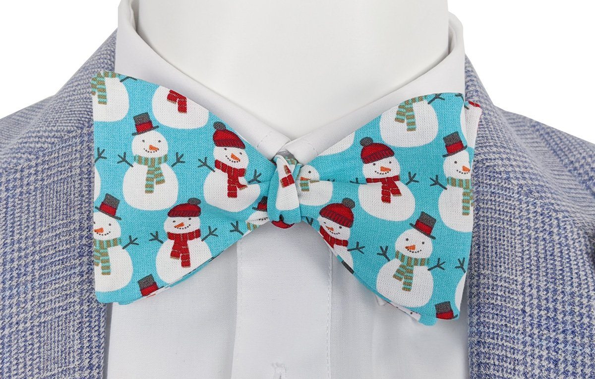 Mr Snowman Christmas Self-Tie Bow Tie - Bow Ties - - THREADPEPPER