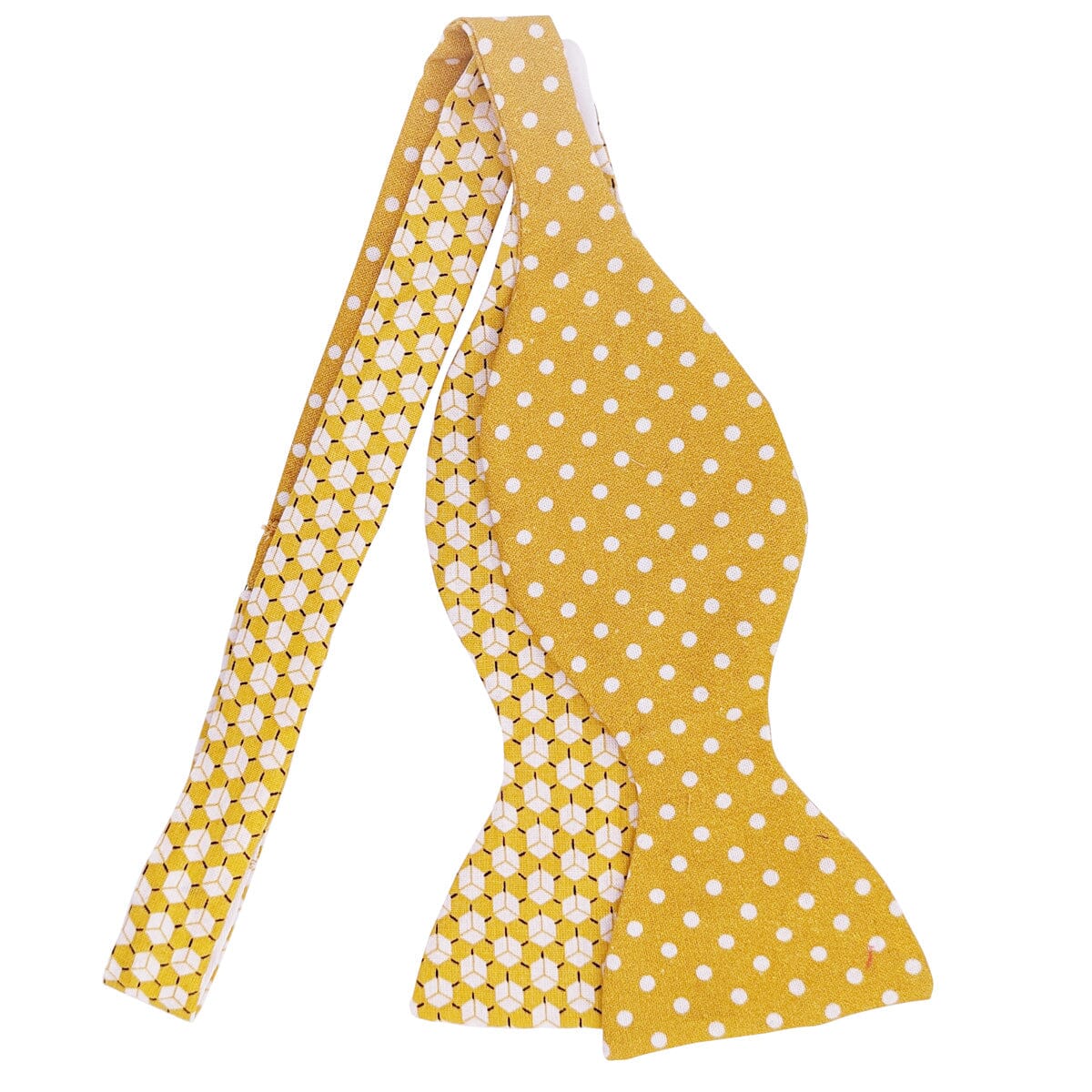 Mustard Cubes Double Self-Tie Bow Tie - Bow Ties - - THREADPEPPER