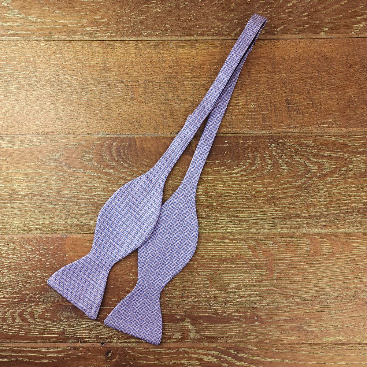 Naughts & Crosses on Pink Silk Self-Tie Bow Tie - Bow Ties - - THREADPEPPER