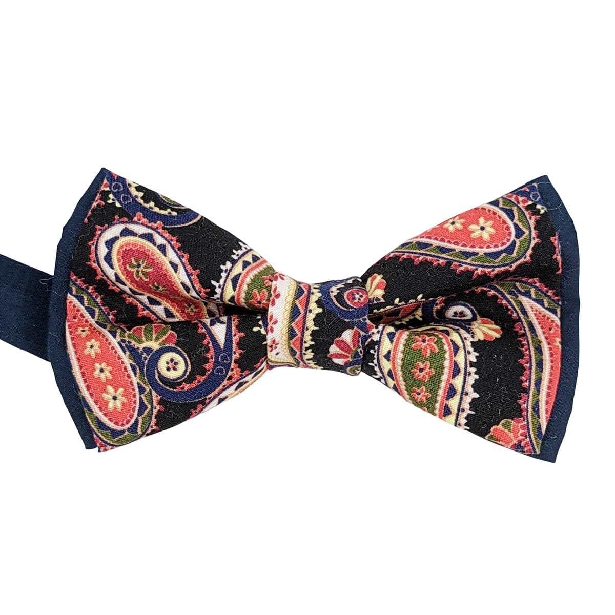 Navy Evoque Paisley Double Ready-Tied Bow Tie - Bow Ties - - THREADPEPPER