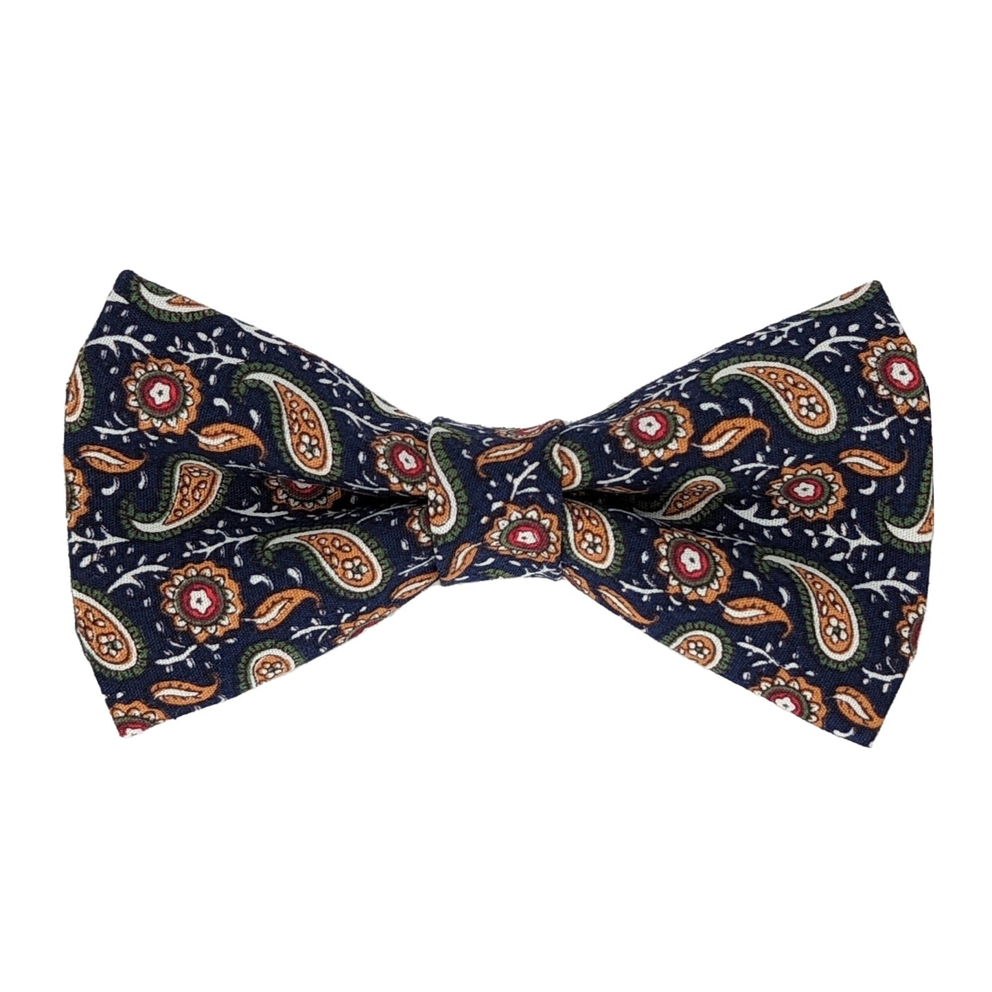 Navy Floral Paisley Bow Tie - Bow Ties - Ready-Tied - THREADPEPPER