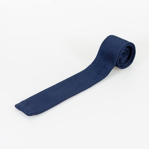 Navy Knitted Tie Set - Ties - - THREADPEPPER