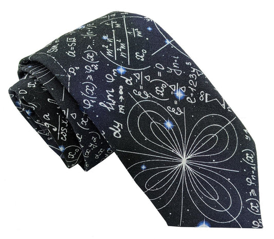 Navy Maths Equations Tie - Ties - - THREADPEPPER