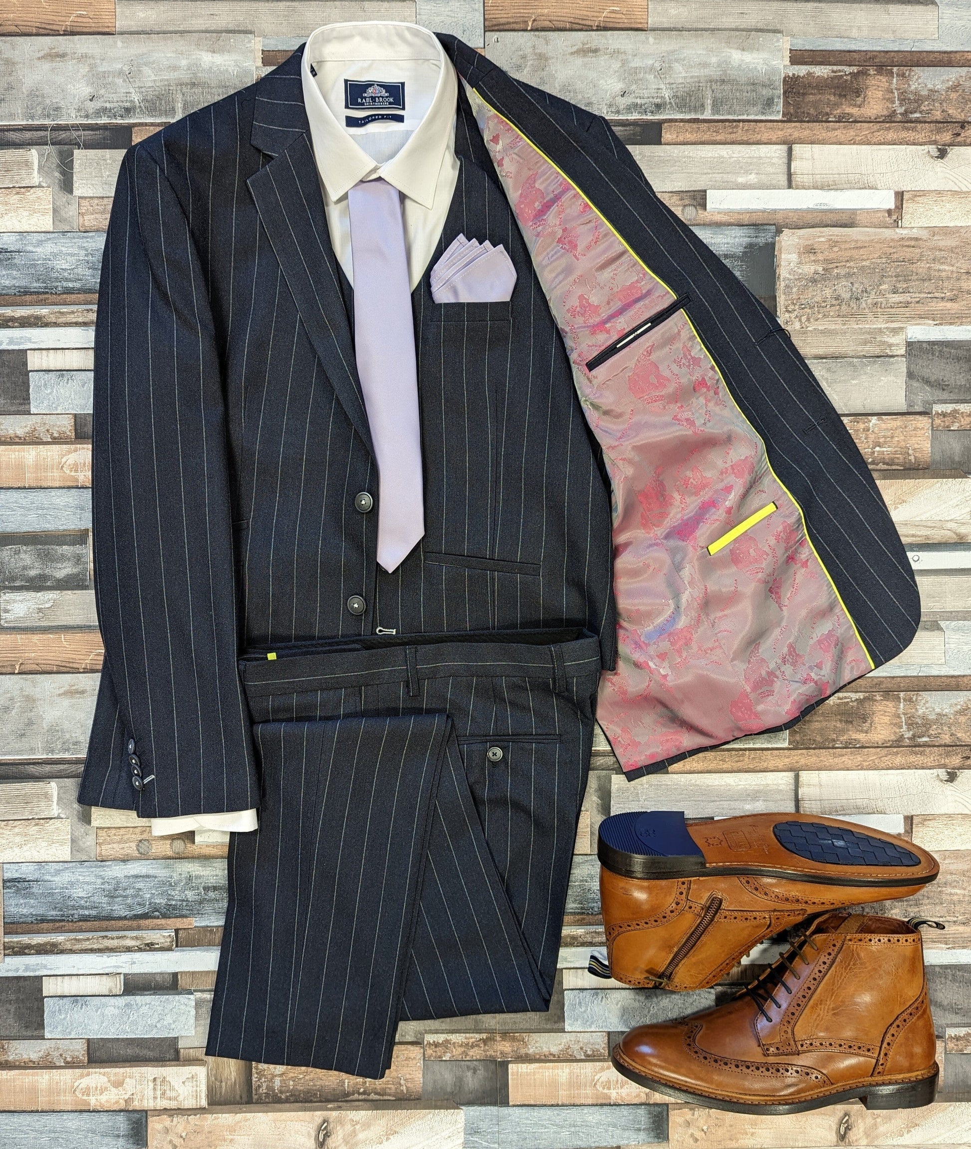 Navy Pinstripe Blazer - STOCK CLEARANCE - Blazers & Jackets Sale - - THREADPEPPER