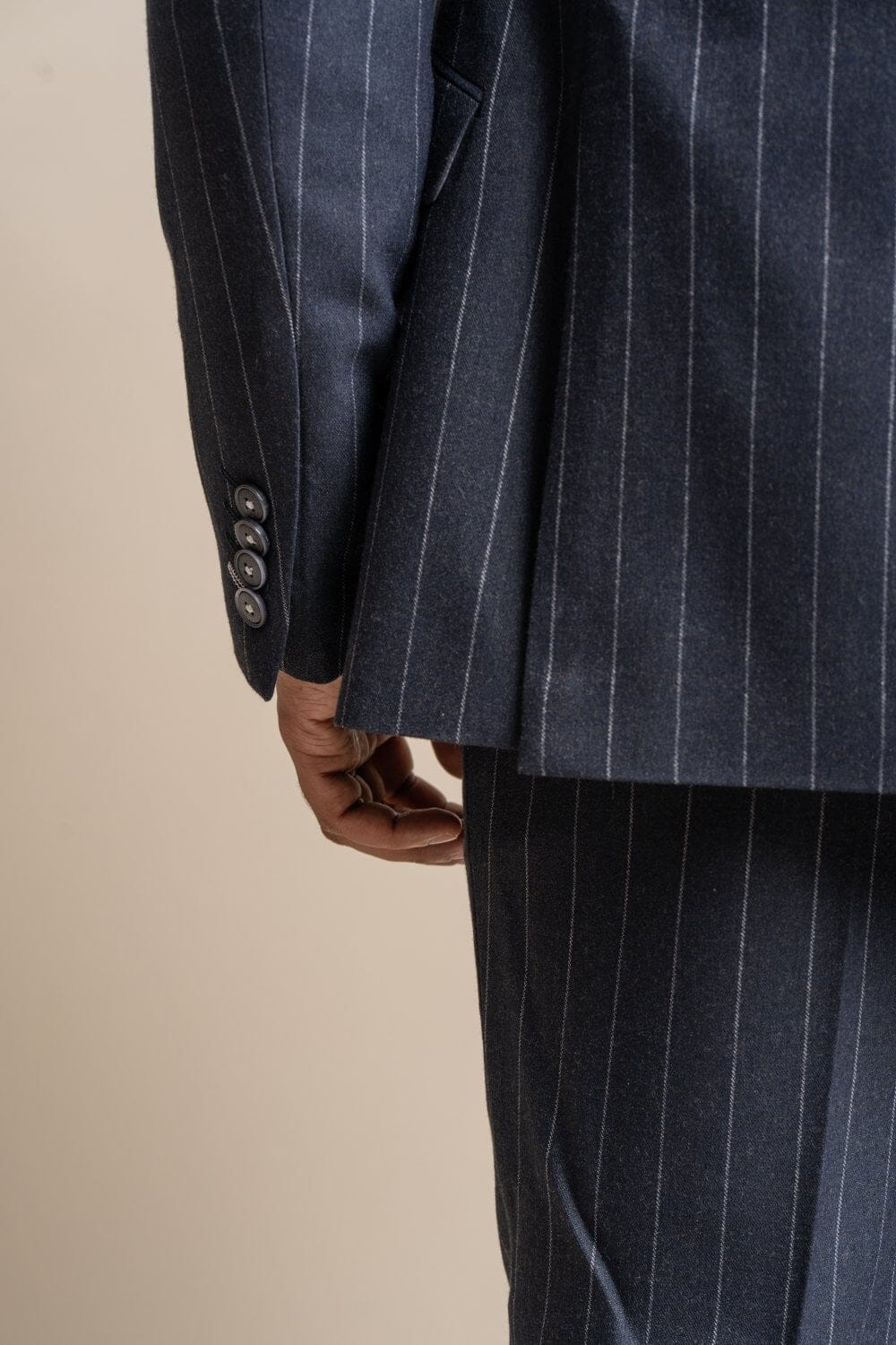 Navy Pinstripe Blazer - STOCK CLEARANCE - Blazers & Jackets Sale - - THREADPEPPER