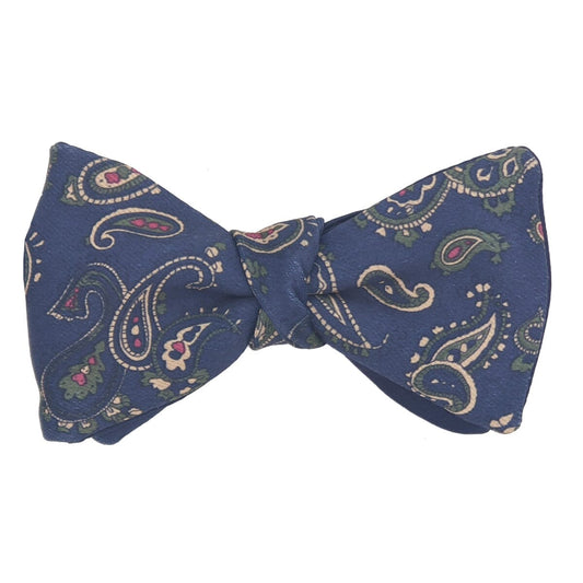Navy Rose Paisley Ready-Tied Bow Tie - Bow Ties - - THREADPEPPER