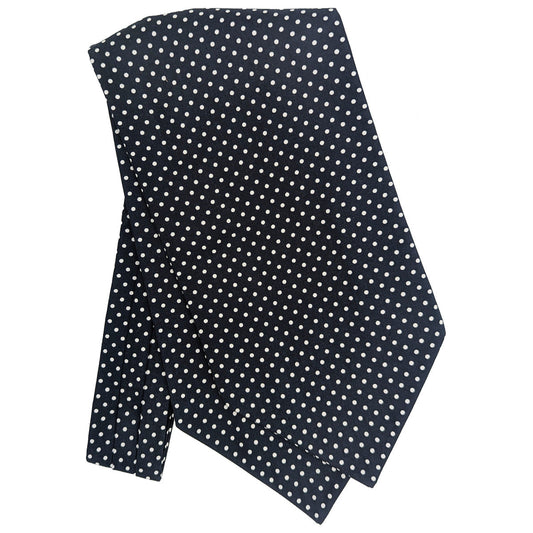 Navy Spot Cotton Cravat - Cravats - - THREADPEPPER