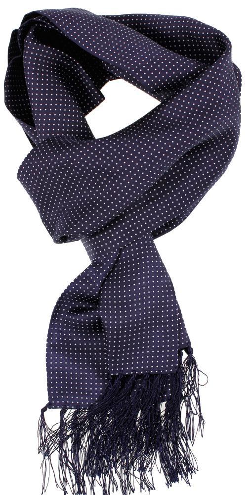 Navy Spot Silk Scarf - Scarves - - THREADPEPPER