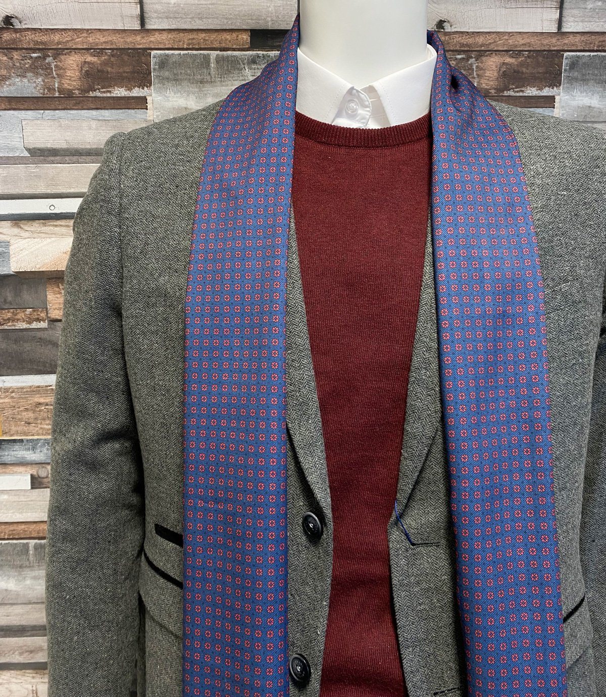 Neat Daisy Blue Scarf - Scarves - - THREADPEPPER