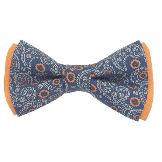 Orange Lace Paisley Double Bow Tie - Bow Ties - - THREADPEPPER