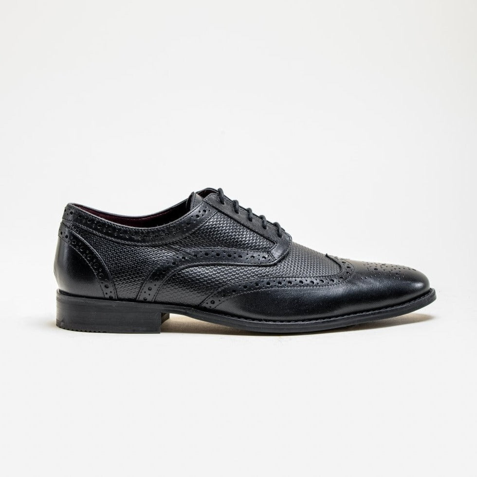 Orleans Black Brogue Shoes - Shoes - 7 - THREADPEPPER