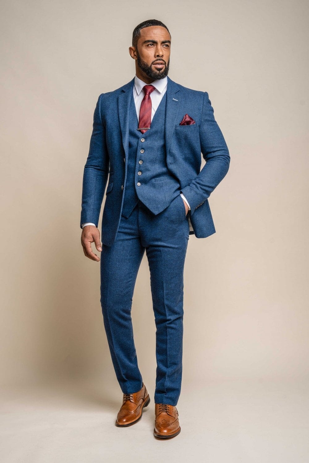 Orson Blue Tweed 2 Piece Suit - Suits - - THREADPEPPER