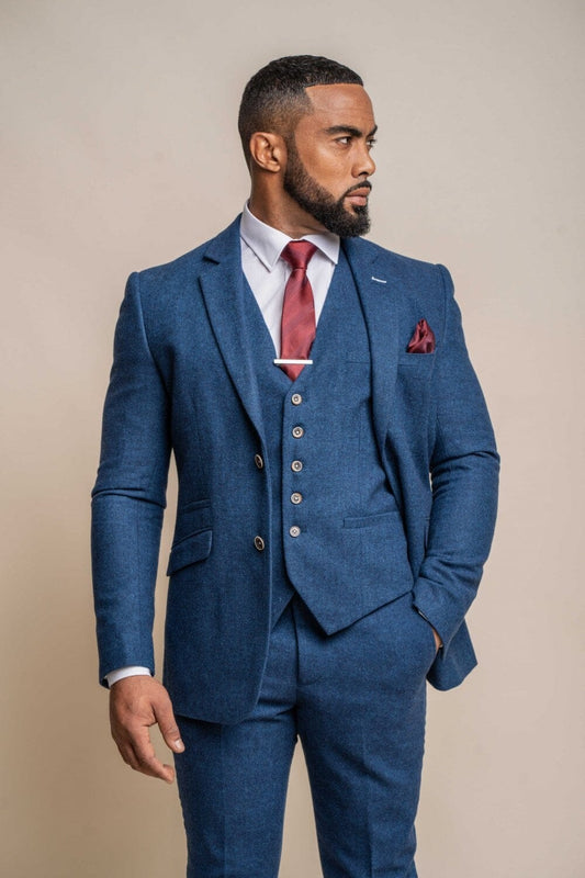 Orson Blue Tweed Blazer - Blazers & Jackets - 34R - THREADPEPPER