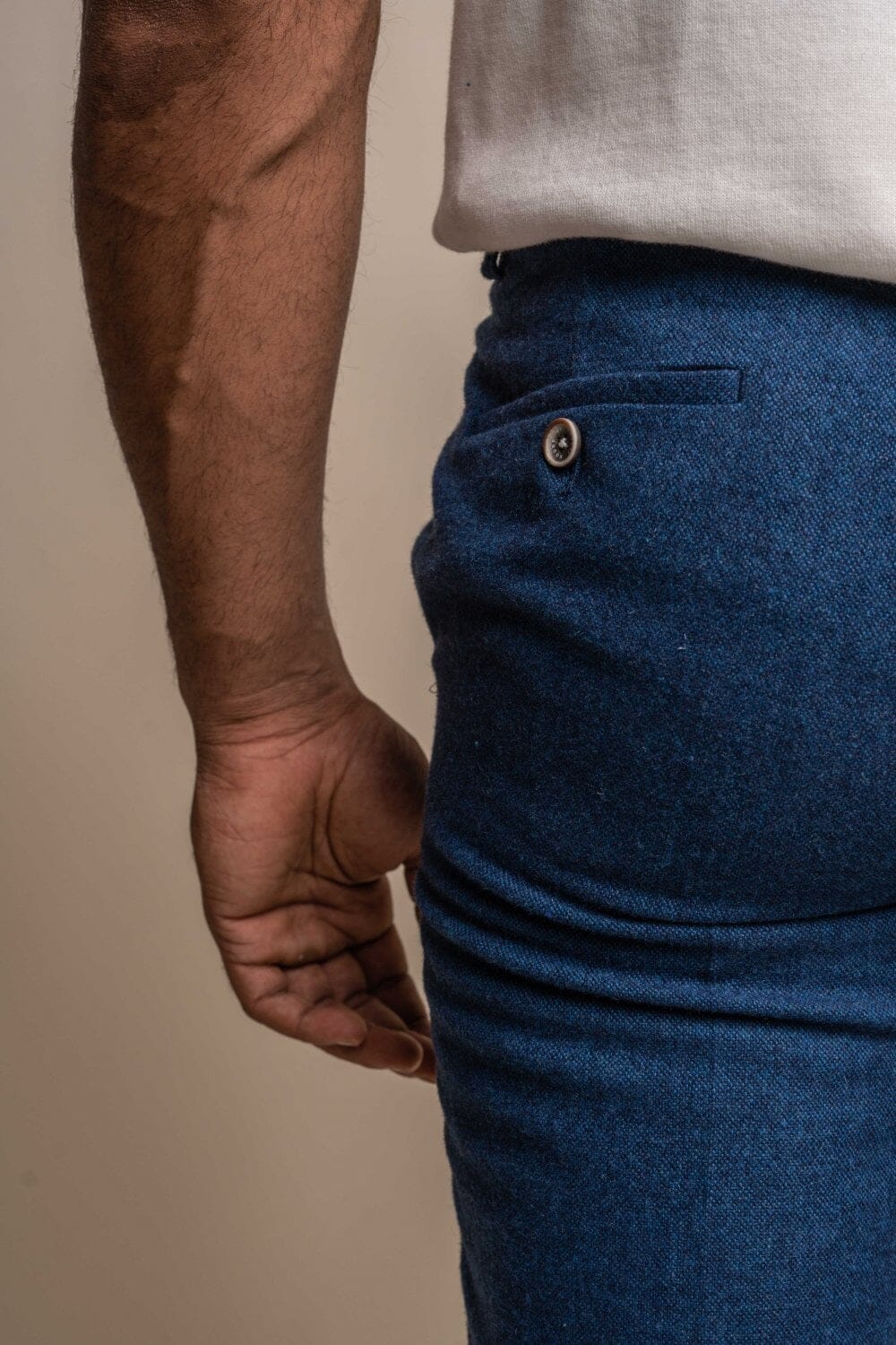 Orson Blue Tweed Trousers - Trousers - - THREADPEPPER