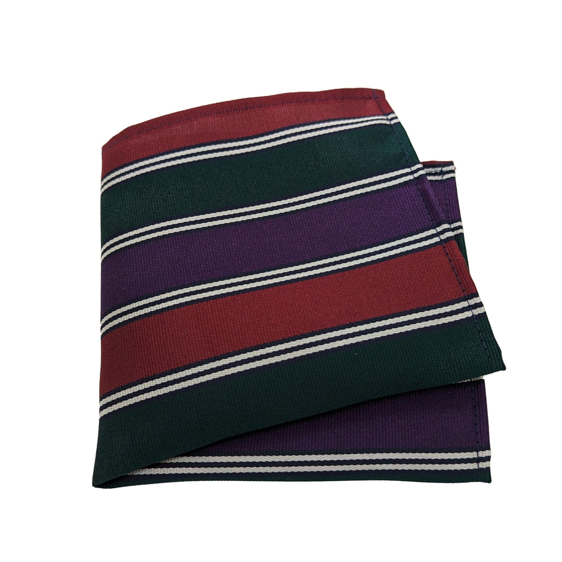 Parry Stripe Silk Pocket Square - Handkerchiefs - - THREADPEPPER