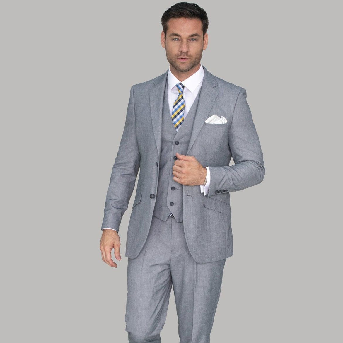 Plain Smart Grey Waistcoat - STOCK CLEARANCE - Waistcoats - - THREADPEPPER