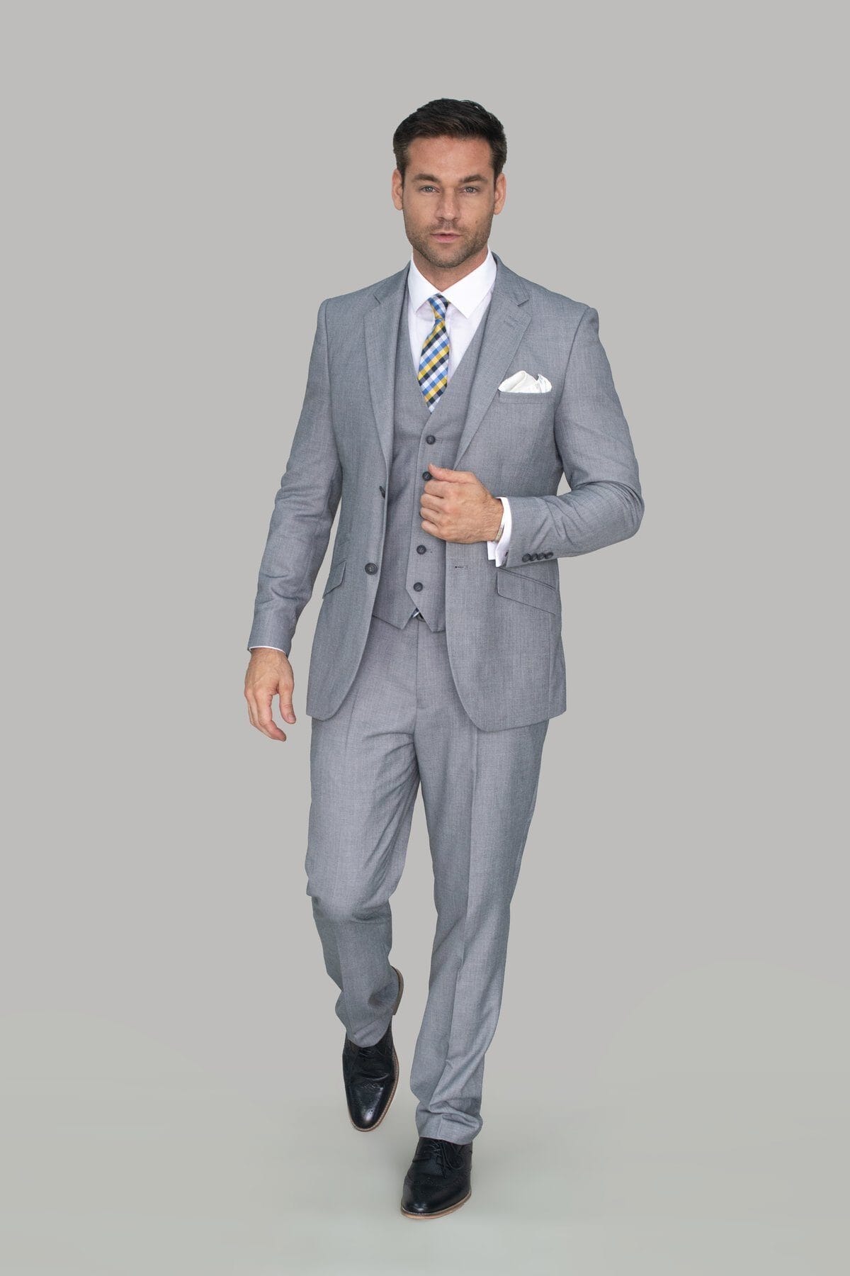 Plain Smart Grey Waistcoat - STOCK CLEARANCE - Waistcoats - - THREADPEPPER