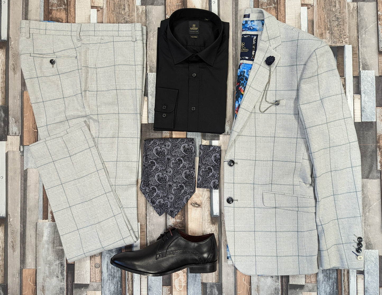 Radika Snow Grey Check Jacket - Blazers & Jackets - - THREADPEPPER