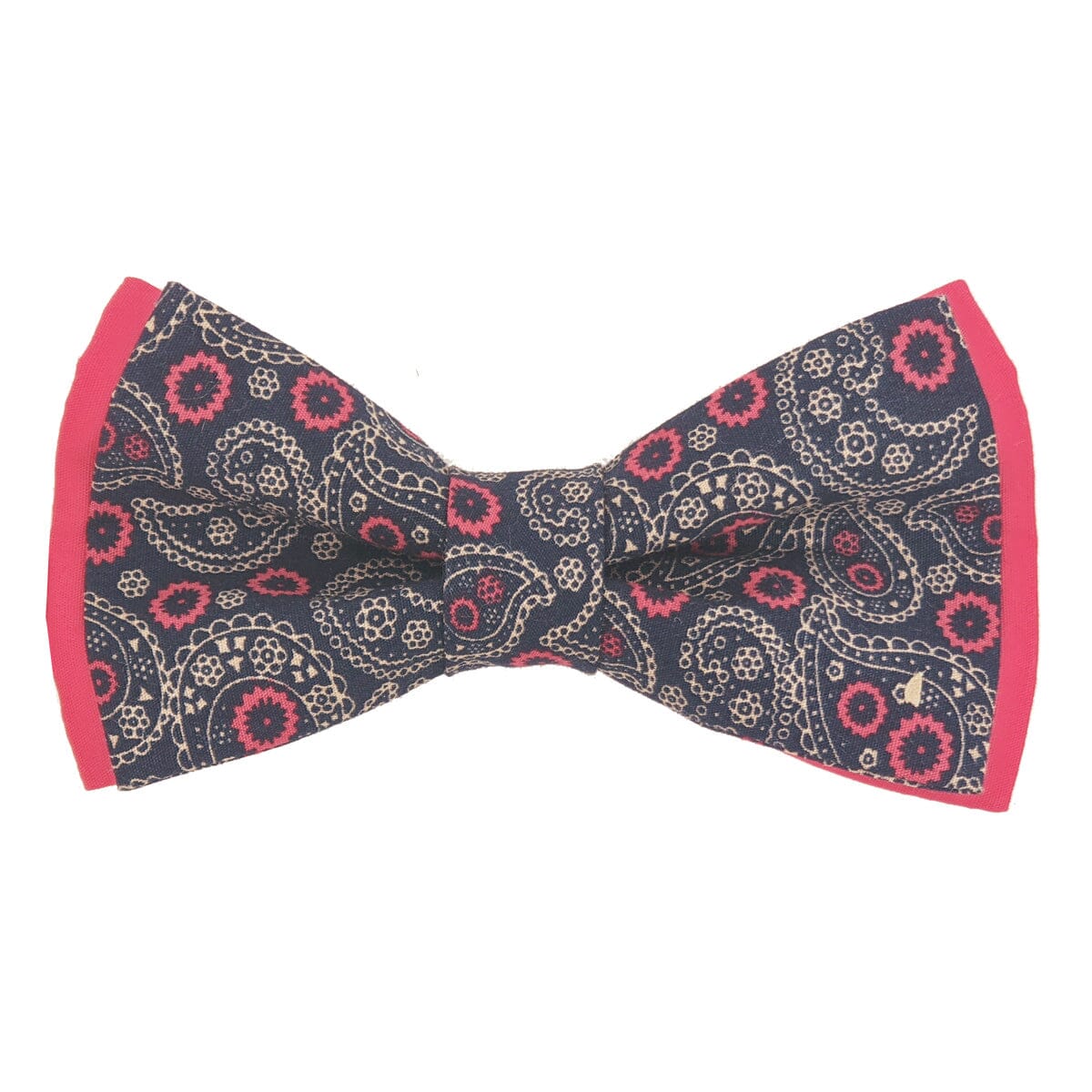 Raspberry Lace Paisley Double Bow Tie - Bow Ties - - THREADPEPPER