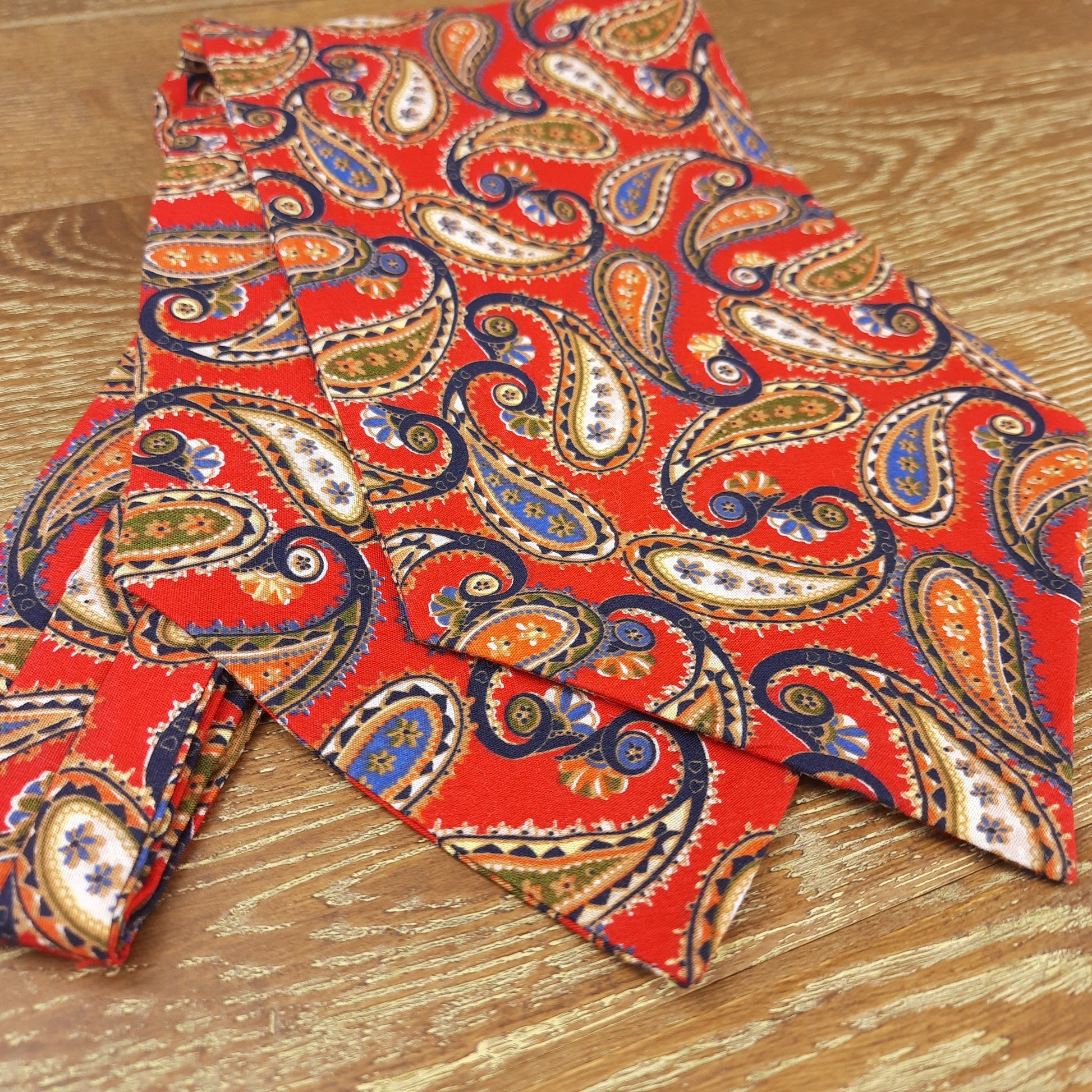 Evoque Red Paisley Cotton Cravat - Cravats - - THREADPEPPER