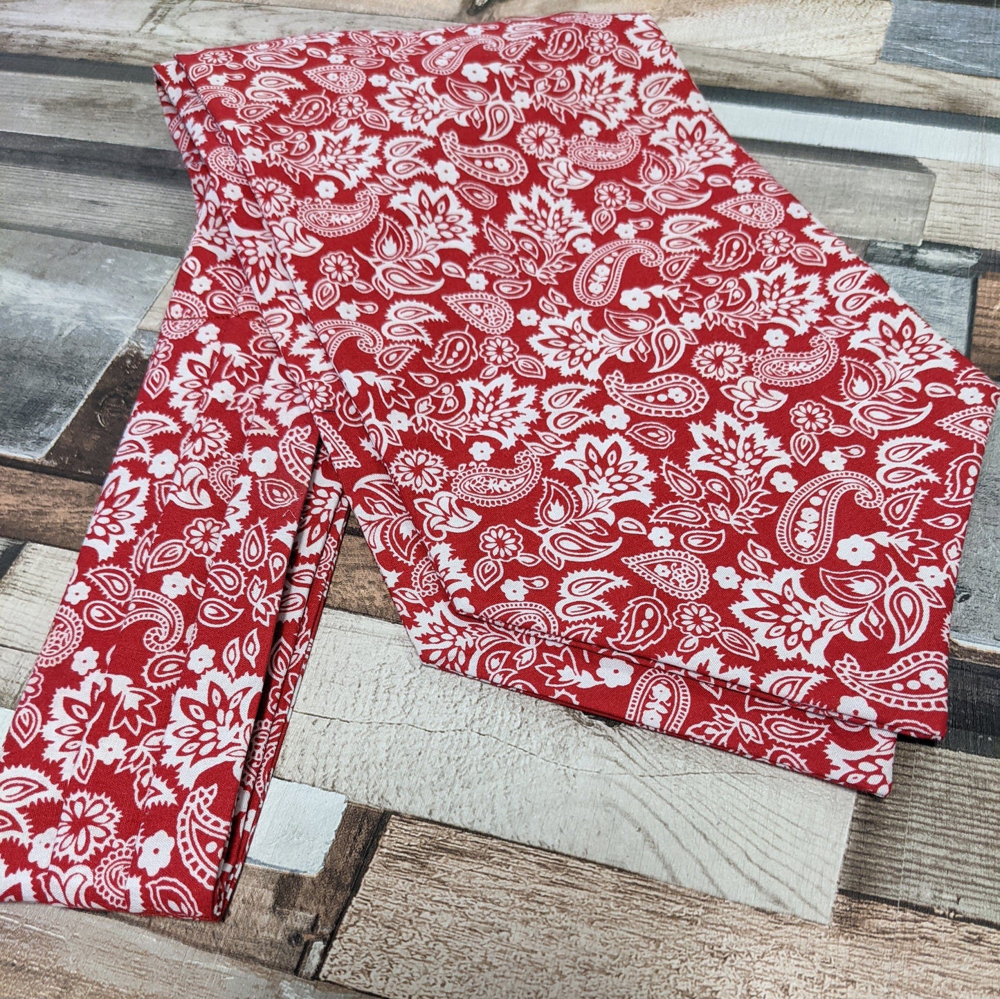 Red Paisley Blooms Cotton Cravat - Cravats - - THREADPEPPER