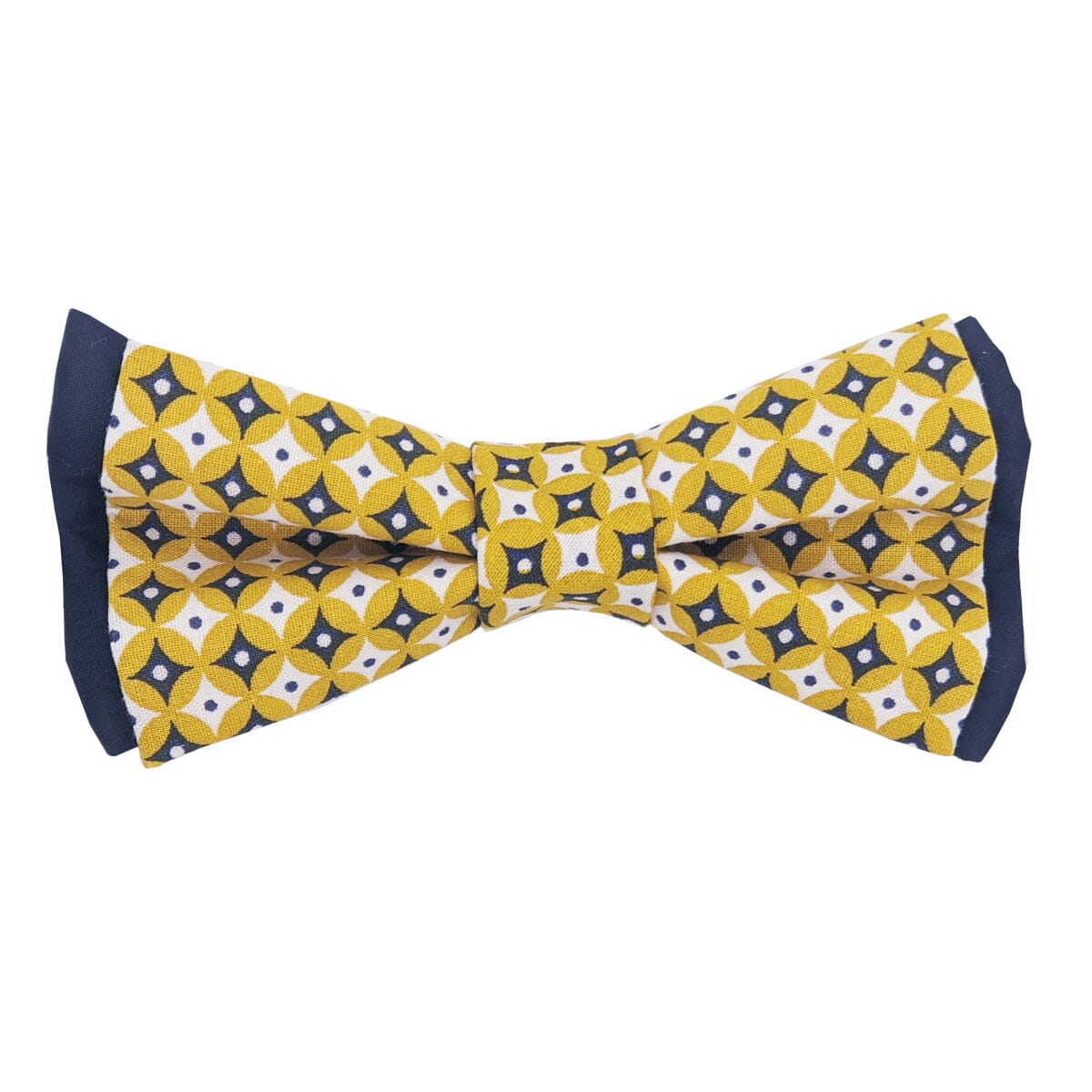 Retro Mustard Circles Double Bow Tie - Bow Ties - - THREADPEPPER