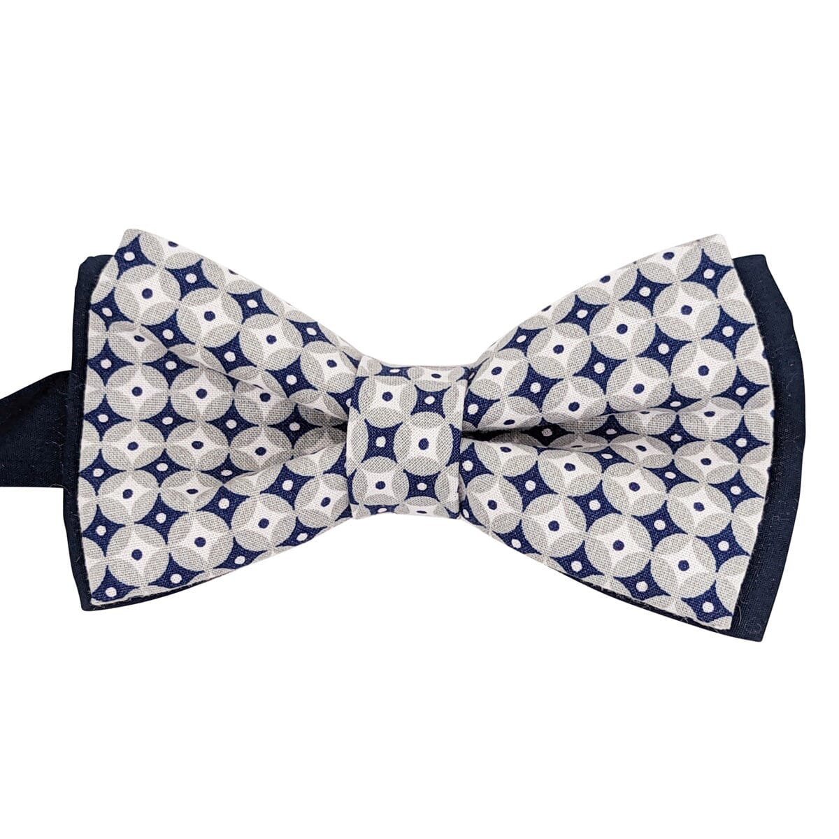 Retro Silver Circles Double Bow Tie - Bow Ties - - THREADPEPPER