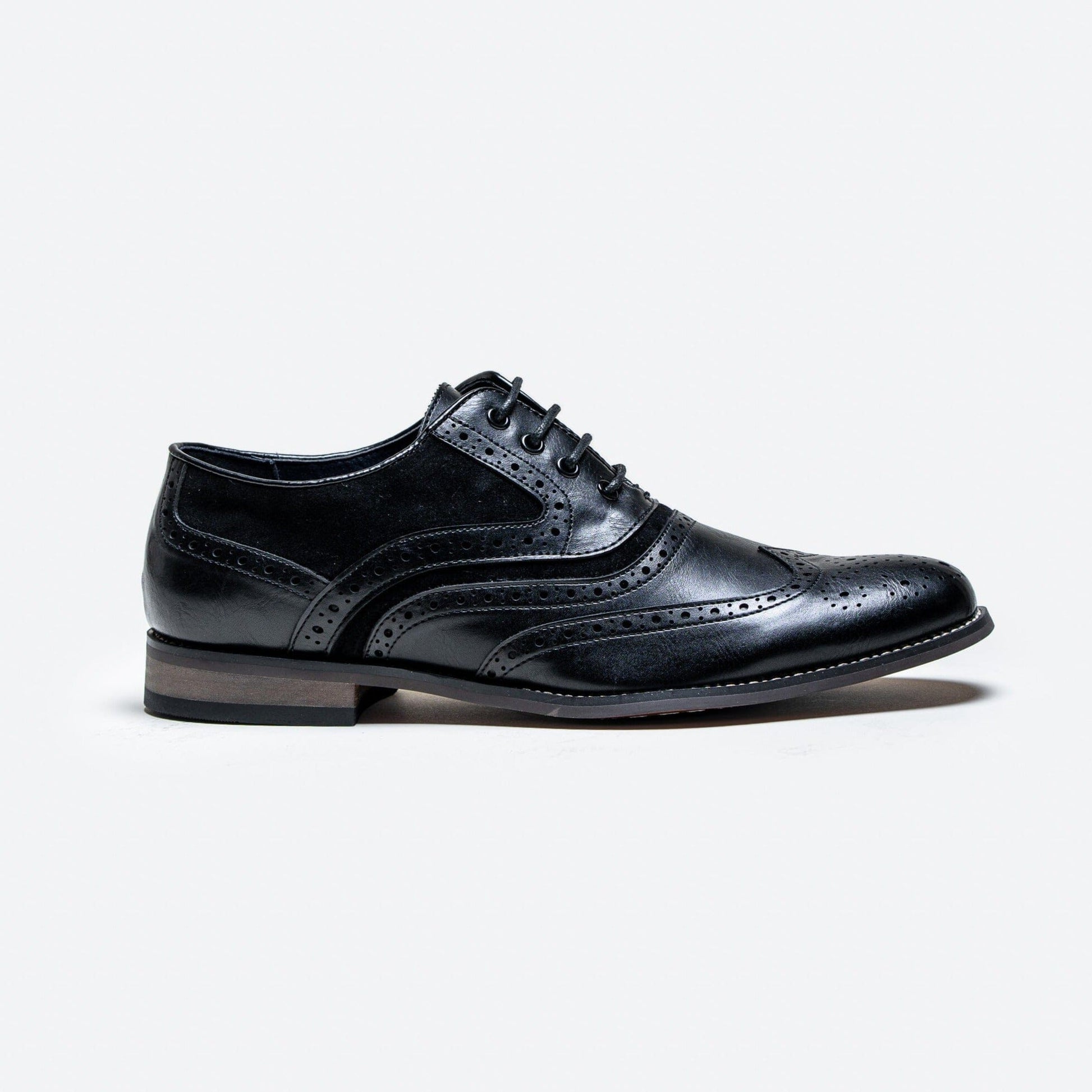 Russel Black Brogue Shoes - Shoes - 7 - THREADPEPPER