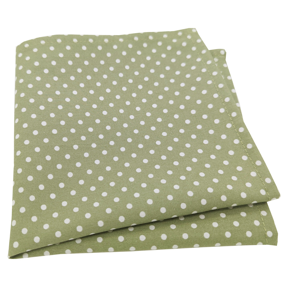 Sage Spot Cotton Pocket Square - Handkerchiefs - - THREADPEPPER