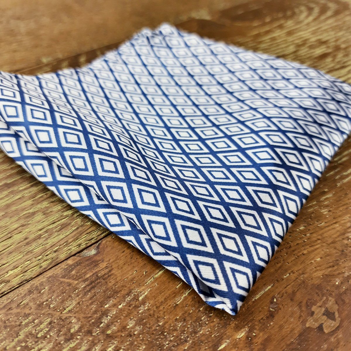 Sapphire Blue Diamond Pocket Square - Handkerchiefs - - THREADPEPPER