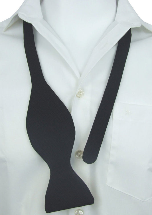 Single End Black Marcella Self-Tie Bow Tie - Formalwear - - THREADPEPPER