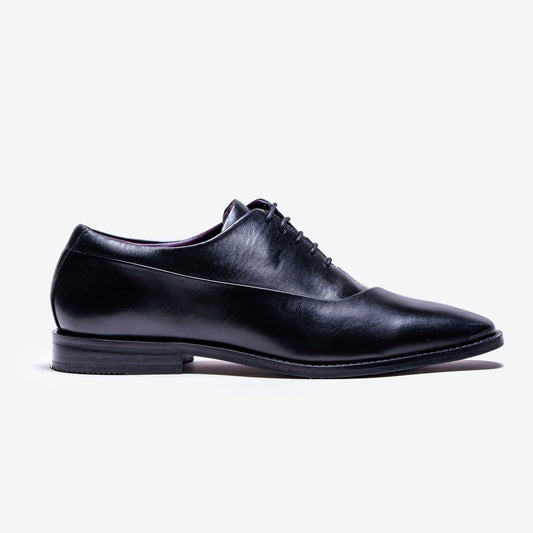 Seville Plain Black Shoes - Shoes - 7 - THREADPEPPER