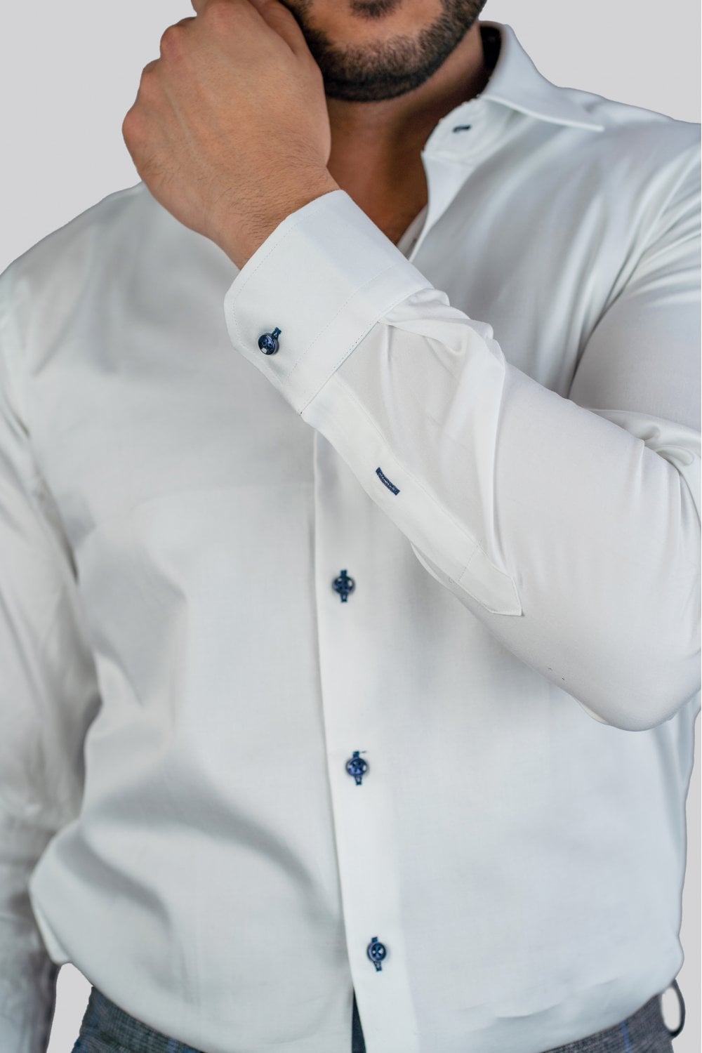 Simson White Cotton Shirt - Shirts - S/14.5 - THREADPEPPER