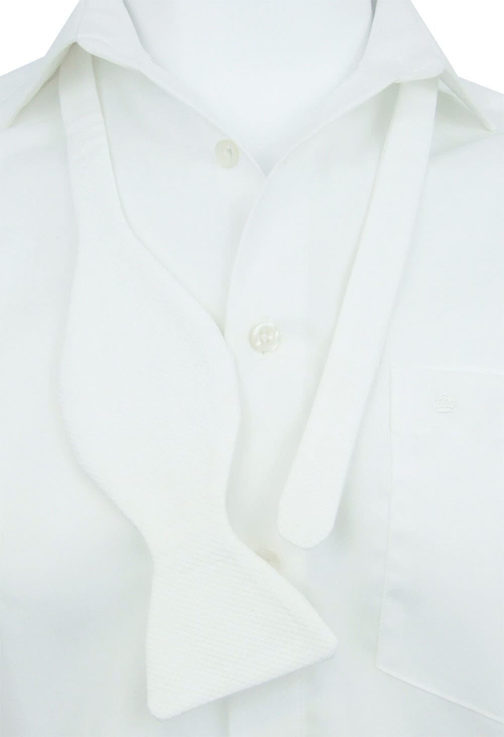 Single End White Marcella Self-Tie Bow Tie - Formalwear - - THREADPEPPER