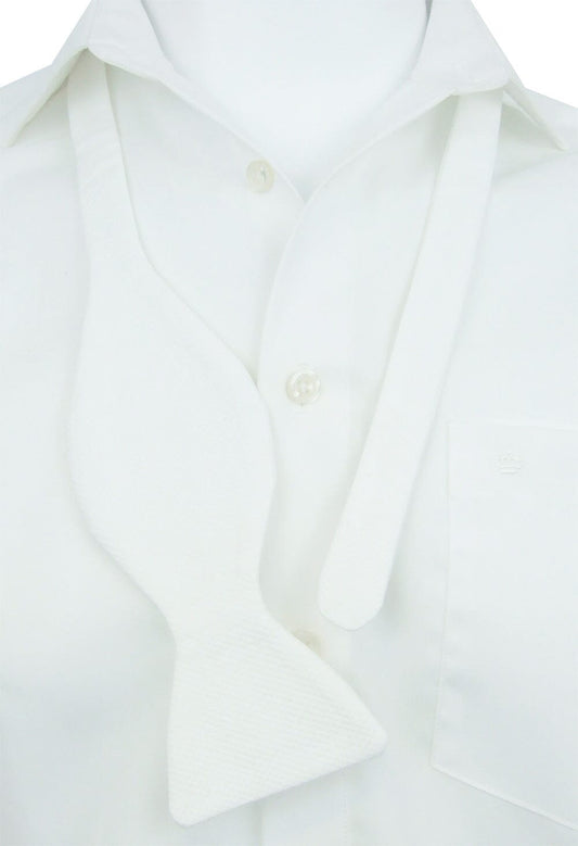 Single End White Marcella Self-Tie Bow Tie - Formalwear - - THREADPEPPER