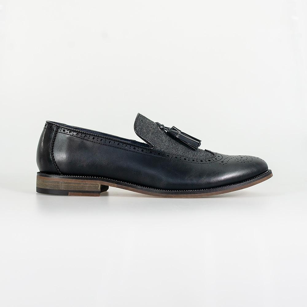 Tweed & Leather Black Loafers - STOCK CLEARANCE - Shoes - - THREADPEPPER