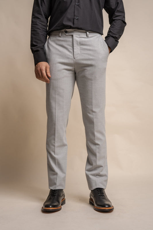 Smart Pale Grey Trousers - STOCK CLEARANCE - Trousers - - THREADPEPPER