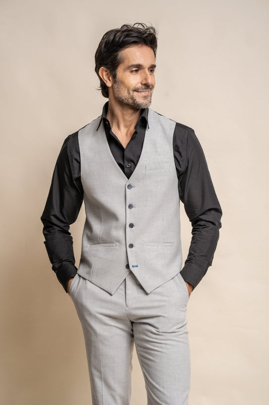 Smart Pale Grey Waistcoat - STOCK CLEARANCE - Waistcoats - - THREADPEPPER