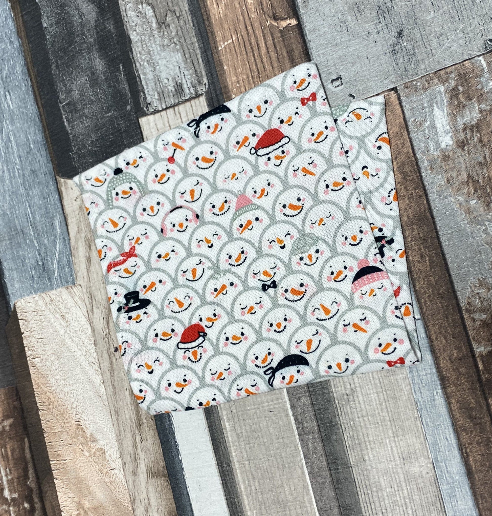 Smiling Snowmen Christmas Pocket Square - Handkerchiefs - - THREADPEPPER