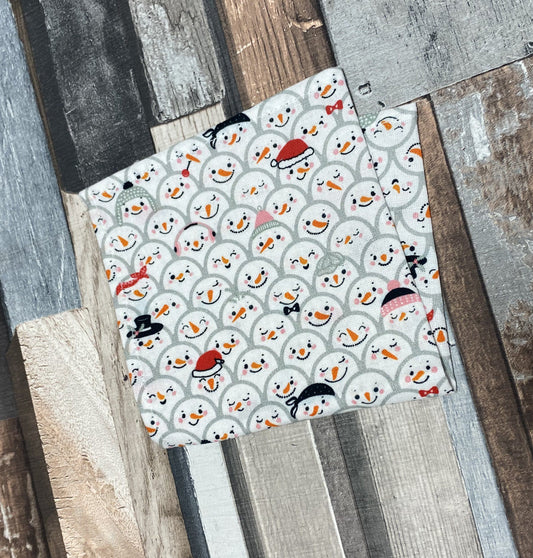 Smiling Snowmen Christmas Pocket Square - Handkerchiefs - - THREADPEPPER