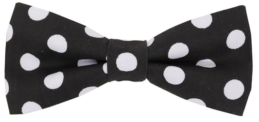 Black & White Polka Dot Pre-Tied Bow Tie - SALE - Bow Ties - - THREADPEPPER