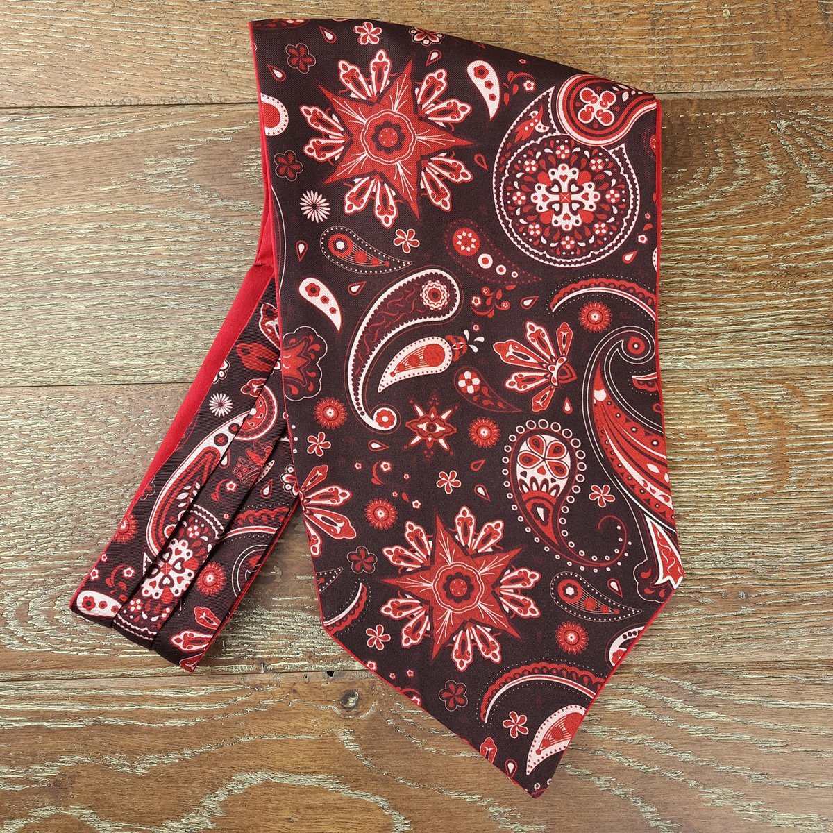 Starburst Red Paisley Silk Cravat - Cravats - - THREADPEPPER